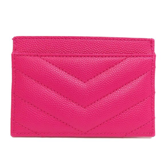 YVES SAINT LAURENT Pink Leather Card Holder - Picture 2 of 11